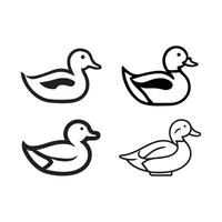 duck silhouettes, Lake Ducks Silhouette, Duck silhouettes, duck collection, various poses, black isolated figures vector