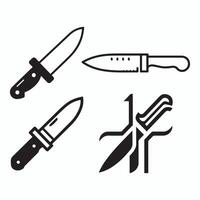 simple Knife outline drawing icon in glyph style. Pro Set vector