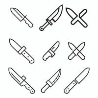 simple Knife outline drawing icon in glyph style. Pro Set vector