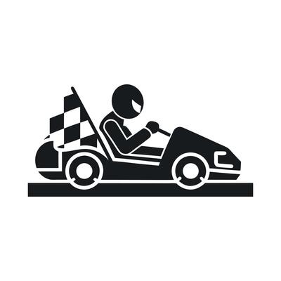Kart racer, Go Kart logo silhouette design on white background
