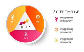 Infographic template for business 3 Steps processes for Business concept vector