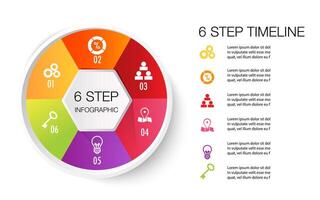 Infographic template for business 6 Steps processes for Business concept vector