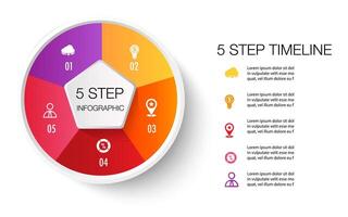 Infographic template for business 5 Steps processes for Business concept vector