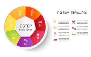 Infographic template for business 7 Steps processes for Business concept vector