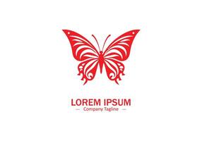 Butterfly logo, butterfly insect icon, butterfly red abstract design vector