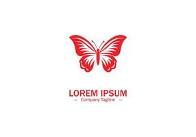 Butterfly logo, butterfly insect icon, butterfly red isolated on white background vector