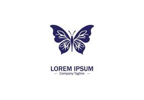Minimal and abstract butterfly logo icon silhouette isolated vector