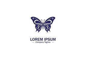 Minimal and abstract butterfly logo icon silhouette isolated on white background vector