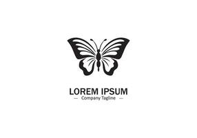 Minimal and abstract butterfly logo icon butterfly silhouette isolated on white background vector