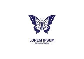 Minimal and abstract butterfly logo icon silhouette vector