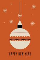 A white ornament hanging from a string with snowflakes in the background vector
