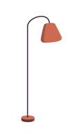 Cozy standing floor lamp in scandinavian style. Illustration in flat cartoon style. Isolated on white background vector