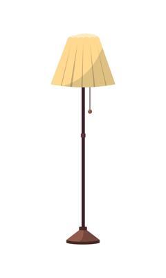 Cozy floor lamp in Scandinavian style. Illustration in flat cartoon style. Isolated on white background