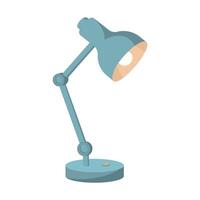 Desk Lamp with Light Bulb in Cartoon Style illustration. Isolated on white background. Minimalistic design vector