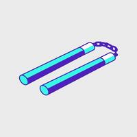 Nunchaku isometric icon illustration vector