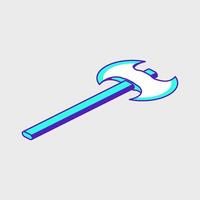 Battle axe isometric icon illustration vector