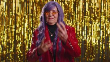 Countdown to holiday birthday celebration, happy woman counting in reverse order from three to one win video