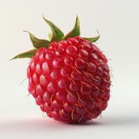 Ripe raspberry on white background photo