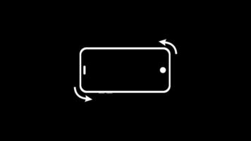 Rotate Your Phone Icon Animation Alpha Channel. Transparent Background. 4K Resolution video