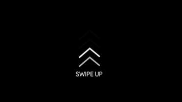 Swipe up Arrows Navigation Motion Graphics Animation Alpha Channel Transparent Background. 4K resolution. video