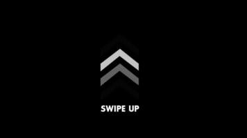 Swipe up Arrows Navigation Motion Graphics Animation Alpha Channel Transparent Background. 4K resolution. video