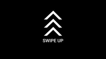 Swipe up Arrows Navigation Motion Graphics Animation Alpha Channel Transparent Background. 4K resolution. video