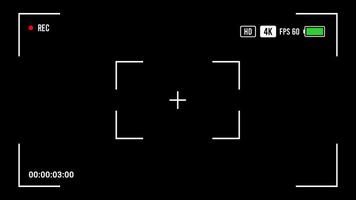 Camera Recording Screen Overlay. Recording Frame Alpha Channel Transparent Background. 4K Resolution video