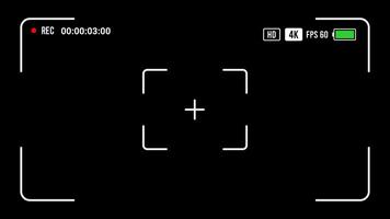 Camera Recording Screen Overlay. Recording Frame Alpha Channel Transparent Background. 4K Resolution video