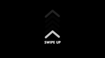Swipe up Arrows Navigation Motion Graphics Animation Alpha Channel Transparent Background. 4K resolution. video