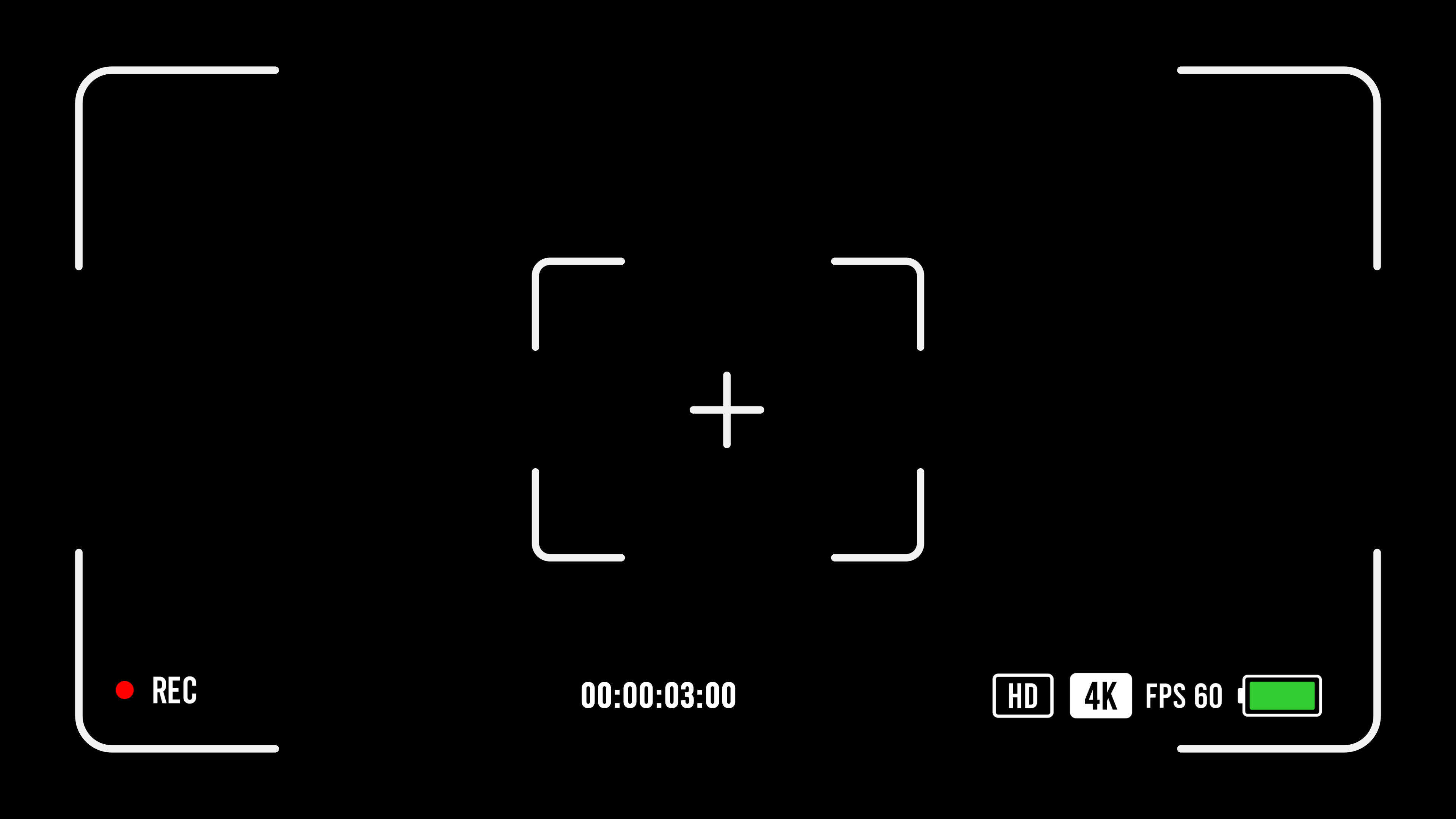 Camera Recording Screen Overlay. Recording Frame Alpha Channel