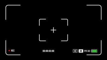 Camera Recording Screen Overlay. Recording Frame Alpha Channel Transparent Background. 4K Resolution video