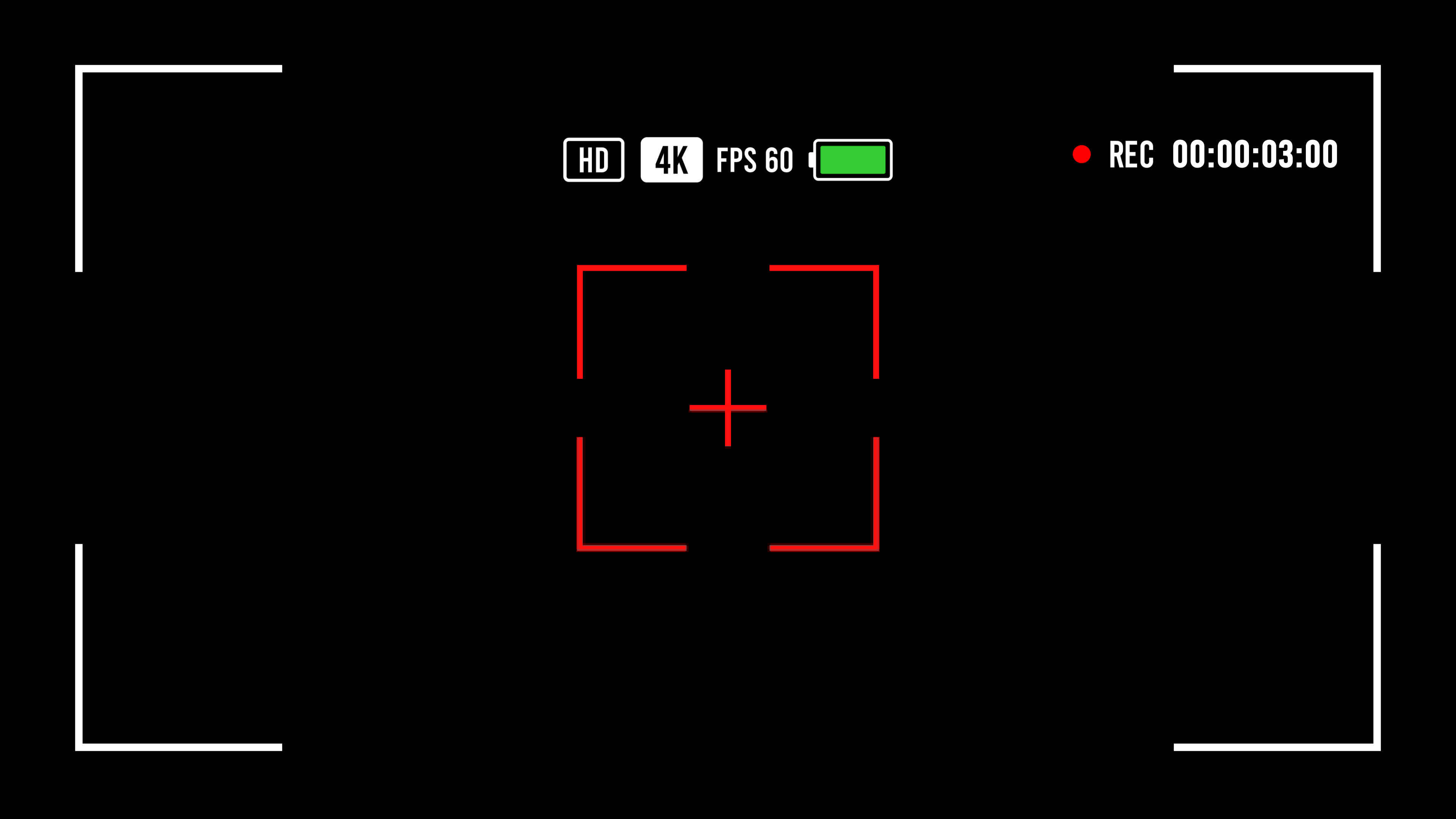 Camera Recording Screen Overlay. Recording Frame Alpha Channel