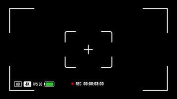 Camera Recording Screen Overlay. Recording Frame Alpha Channel Transparent Background. 4K Resolution video