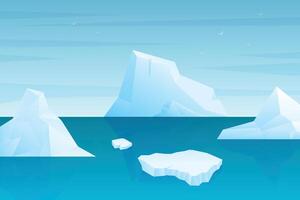 iceberg view north pole glacier golbal warming background vector