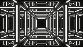 White Movement Through Neon Frame Background VJ Loop in 4K video