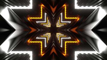 Orange and White Neon Tunnel Large Number of Angle Background VJ Loop in 4K video