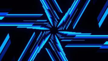 Blue Hexagonal Neon Line Moving Lighting Background VJ Loop in 4K video