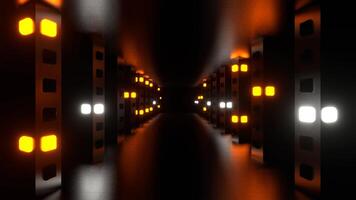 Orange und Weiß Rückkehr Bewegung entlang Blitz Gang Hintergrund vj Schleife im 4k video