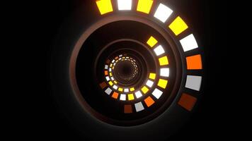 Orange und Weiß Neon- schleppend Blitz Ringe Hintergrund vj Schleife im 4k video