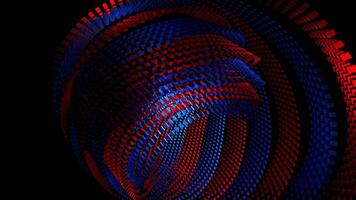 Red and Blue Abstract Rotation of Cubic Rings Background VJ Loop in 4K video