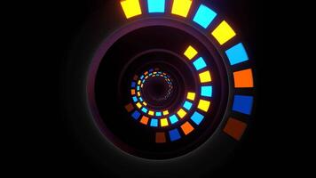 Orange und Blau Neon- schleppend Blitz Ringe Hintergrund vj Schleife im 4k video