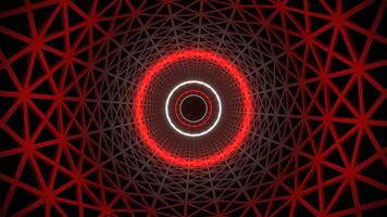 Red and White Neon Light Grate Tunnel Background VJ Loop in 4K video