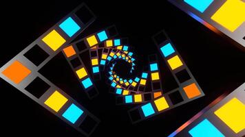 Orange und Blau schleppend Blitz Spiral- Tunnel Hintergrund vj Schleife im 4k video