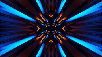 Orange and Blue Neon Lines Movement Tunnel Background VJ Loop in 4K video