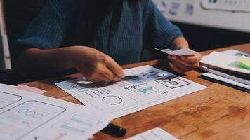 ux designer creative Graphic planning application development for web mobile phone or computer. User experience concept. video