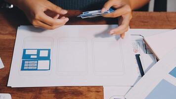 ux designer creative Graphic planning application development for web mobile phone or computer. User experience concept. video