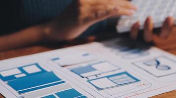 ux designer creative Graphic planning application development for web mobile phone or computer. User experience concept. video