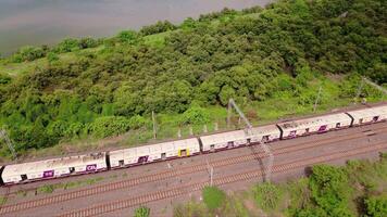 Aerial view of mumbai local train video