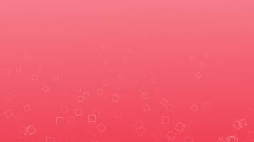 Red color squares floating upwards simple geometrical minimal background video