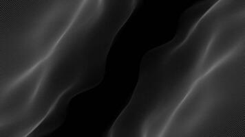 White color hi-tech particles slowly moving in cyberspace forming loop able wave pattern on black background video